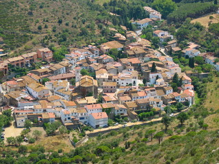 Fototapeta na wymiar Aerial view old Spanish village La Selva de Mar