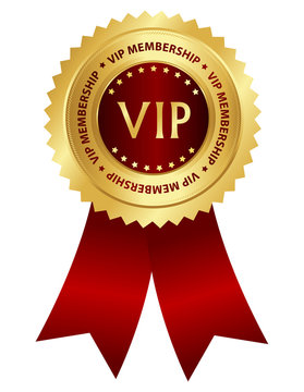 VIP membership award ribbon rosette
