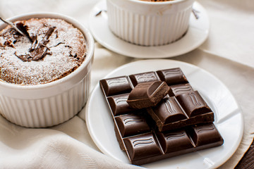 Traditional chocolate souffle