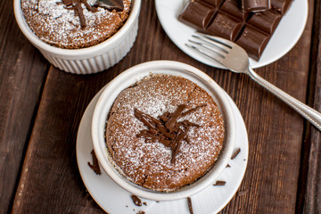 Traditional chocolate souffle