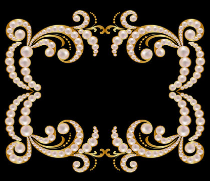 Gold frame with pearls