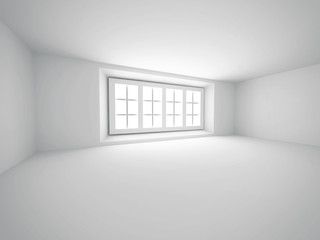Abstract Empty White Room With Window