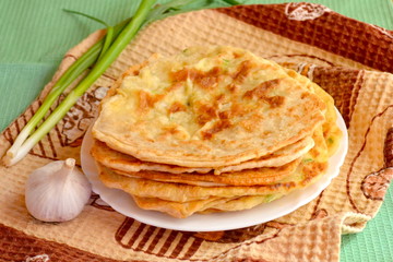  Fried flat cake with cheese