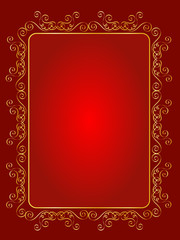 Gold and red ornamental frame