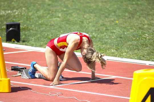 Atleta lista para correr