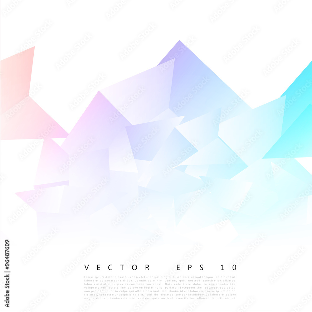 Wall mural vector abstract geometric shape from gray triangle