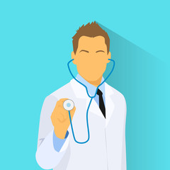 Fototapeta premium Medical Doctor with Stethoscope Profile Icon Male Portrait