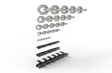 металлическая цепь на белом фоне