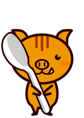 スプーンを持った動物シリーズ