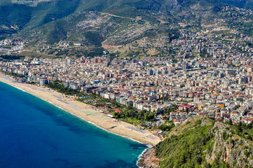 Panoramic view of Alanya and Cleopatra beach from Alanya Castle