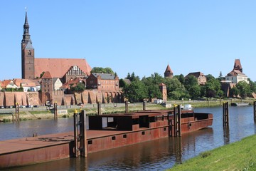 Blick auf die einstige Kaiser-und Hansestadt Tangermünde an der Elbe