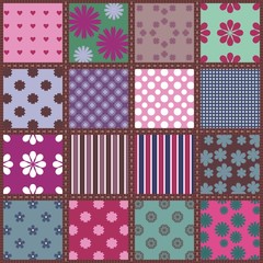 patchwork background with different patterns