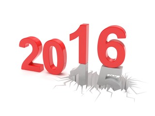 2015-2016 change new year 2016 isolated