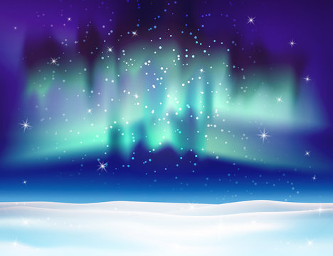 Northern lights background vector illustration.