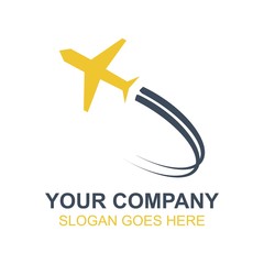 Travel Vacation Airplane Icon Vector Logo