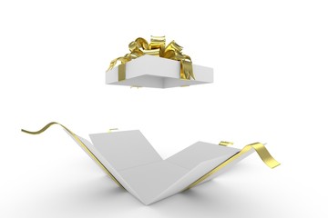 open gift box on white background