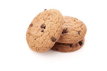 oat cookies on white background