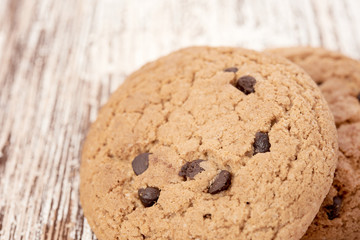 oat cookies on wooden table