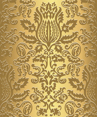 Gold Damask Wallpaper Pattern 
