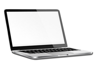 Laptop with black screen.