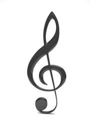 treble clef 3d on white