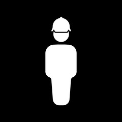 The worker icon. Engineer and repair, technician, builder symbol. Flat