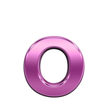 One lower case letter from shiny pink alphabet set, isolated on white. Computer generated 3D photo rendering.