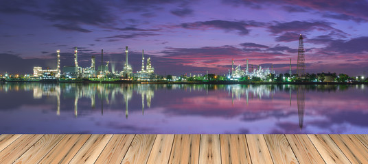 Fototapeta na wymiar Tanker Oil refinery at twilight