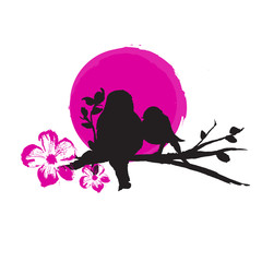 girly Birds silhouette logo 