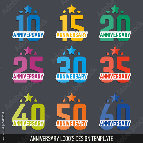 Vector Set Of Anniversary Color Signs Symbols 10 15 20 25 30 Vector Set Of Anniversary Color Signs Symbols 10 15 20 25