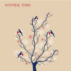 Winter tree card
