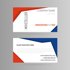 Template business card with LED bulb