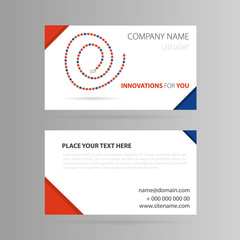 Template business card with LED tape