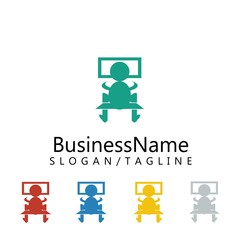 Computer logo icon Vector