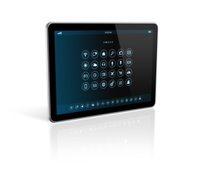 digital tablet with apps icons interface