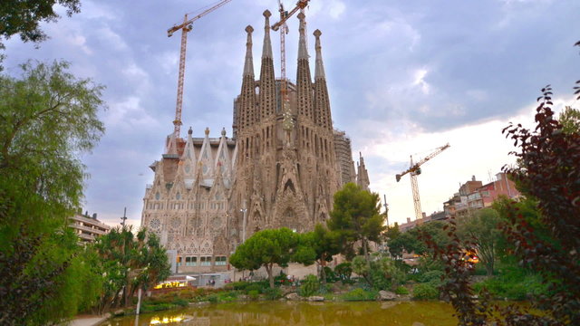 Time-lapse of Sagrada Familia, Barcelona, Spain
