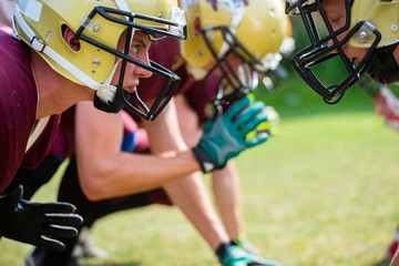 American football game - attack in progress