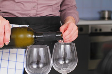 Opening a wine bottle