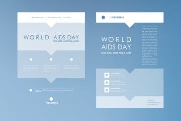 Set of brochure, poster design templates in World AIDS Day style