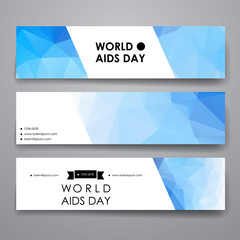 Naklejka premium Set of modern design banner template in World AIDS Day style