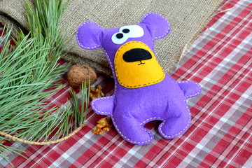 Handmade felt toy bear