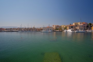 View of the Venetian port of Chania