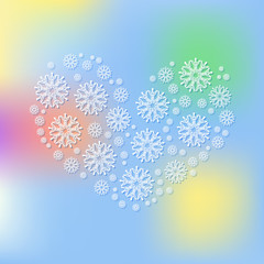 heart from  white snowflakes