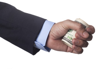 Fototapeta premium Man Hand Holding Roll