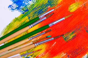 Fototapeta premium Paints and brushes 