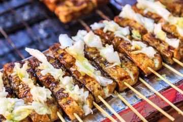 Barbecue stinky Tofu is most popular Taiwanese traditional snack
