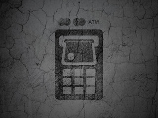 Banking concept: ATM Machine on grunge wall background