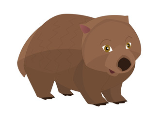 Cartoon parrot - wombat - isolated - illustration for the children
