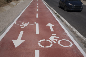 Fototapeta premium Bike Symbol on Bicycle Lane