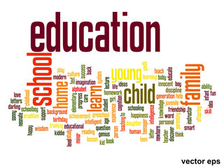 Vector conceptual education word cloud